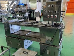 （売約済み）パン粉付け機５点セット　サンプラント工業(株) SunMax　SM-PDM300-1500　中古品　AR-5925