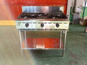 （売約済み）BG付3口ガステーブル　サンウェーブ　SｰGTCｰ96　中古品　AR-6992