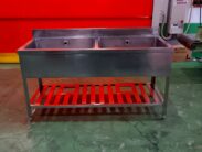 BG付2槽シンク　1500×600×810(910)　中古品　AR-6795