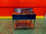 BG付き左側水切り付き1槽シンク　セイコウシステム　約900*600*800(890)　新品　AR-7279