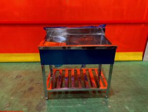 BG付き左側水切り付き1槽シンク　セイコウシステム　約900*600*800(890)　新品　AR-7279